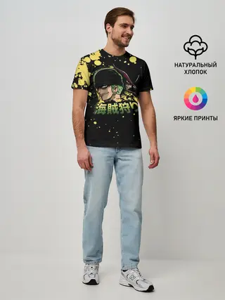 Мужская базовая футболка / Зоро One Piece. Большой куш