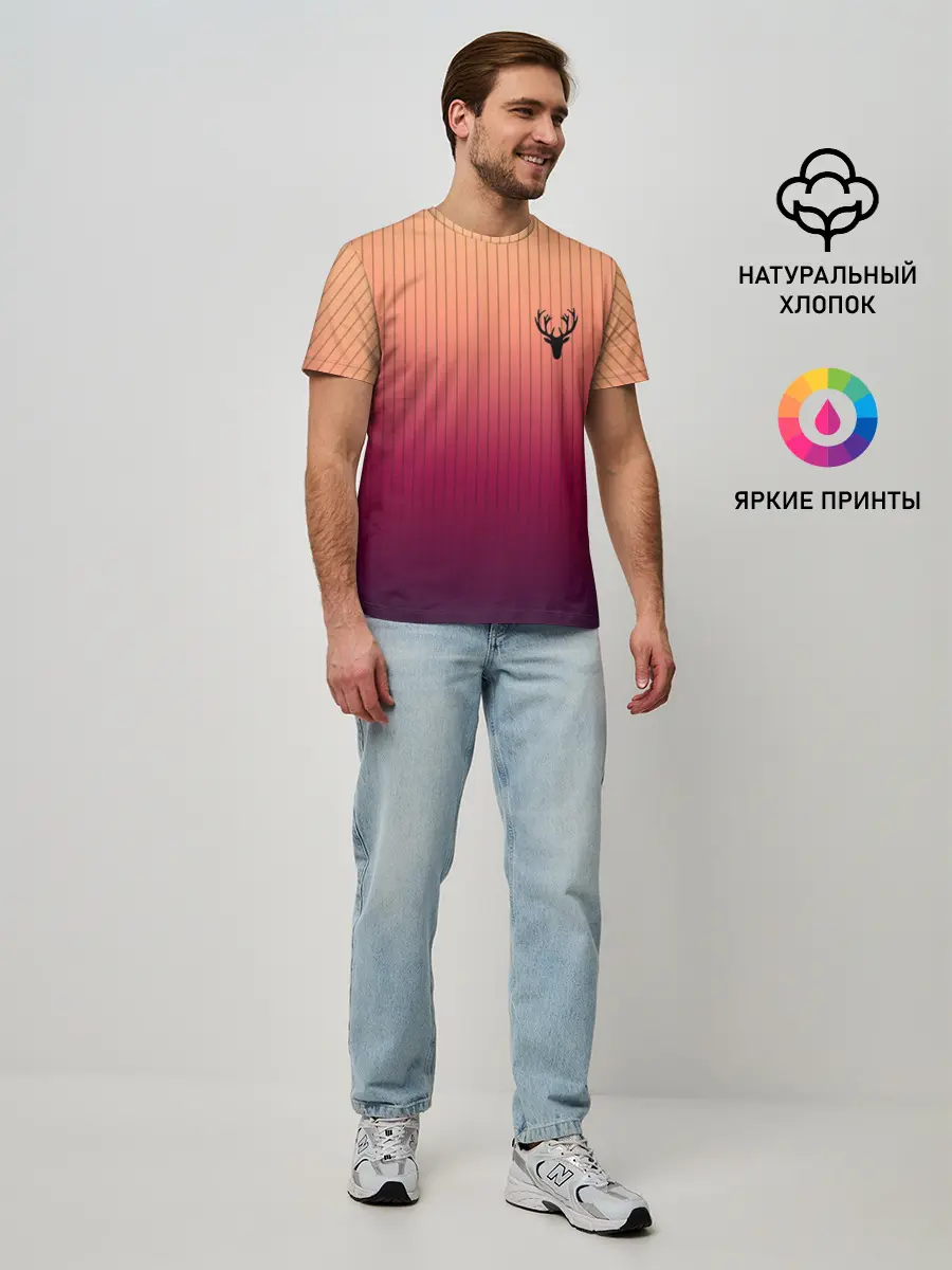 Мужская базовая футболка / The Gradient Of Deer