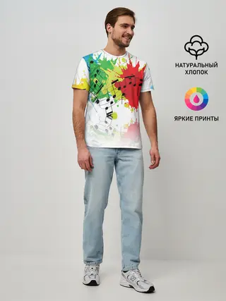 Мужская базовая футболка / Ноты color