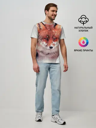 Мужская базовая футболка / Лисица и снег