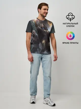 Мужская базовая футболка / Йеннифер и Геральт