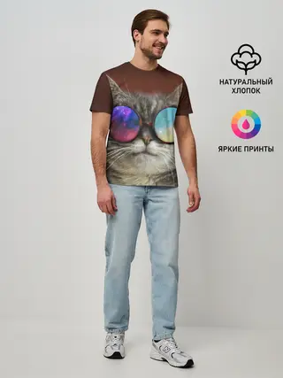 Мужская базовая футболка / котейки