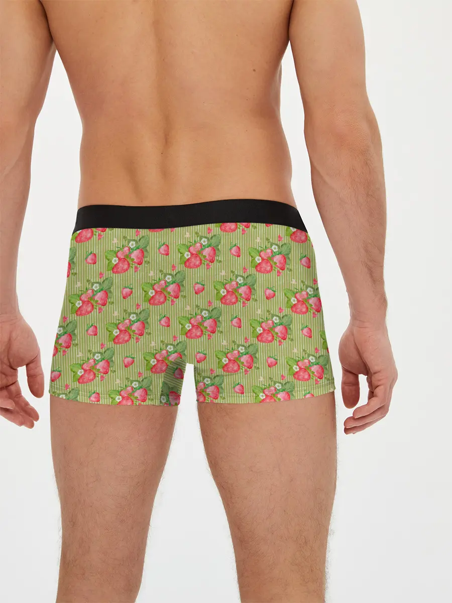 Мужские трусы боксеры / Клубничка паттерн