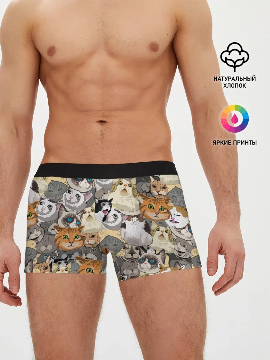 Мужские трусы боксеры / ALL CATS MEMES