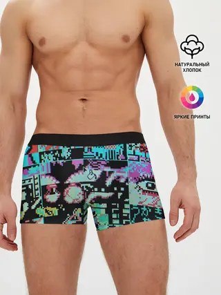 Мужские трусы боксеры / ГЛИТЧ / GLITCH ЗАСТАВКА
