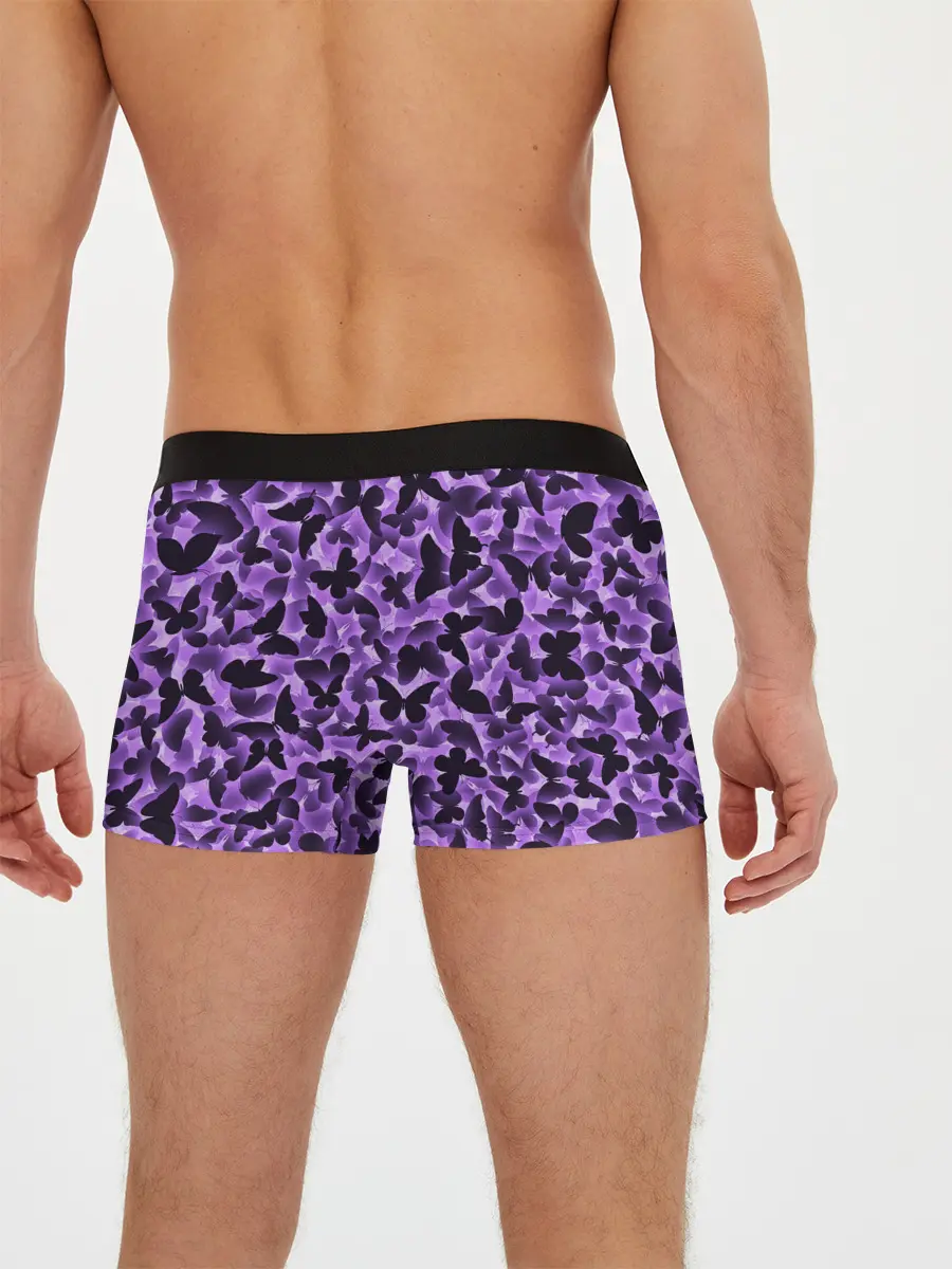 Мужские трусы боксеры / Сиреневые бабочки