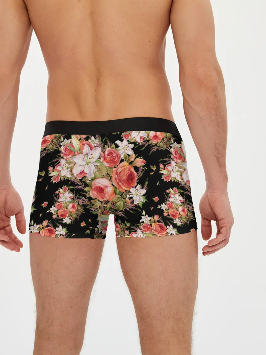 Мужские трусы боксеры / Лилии и розы