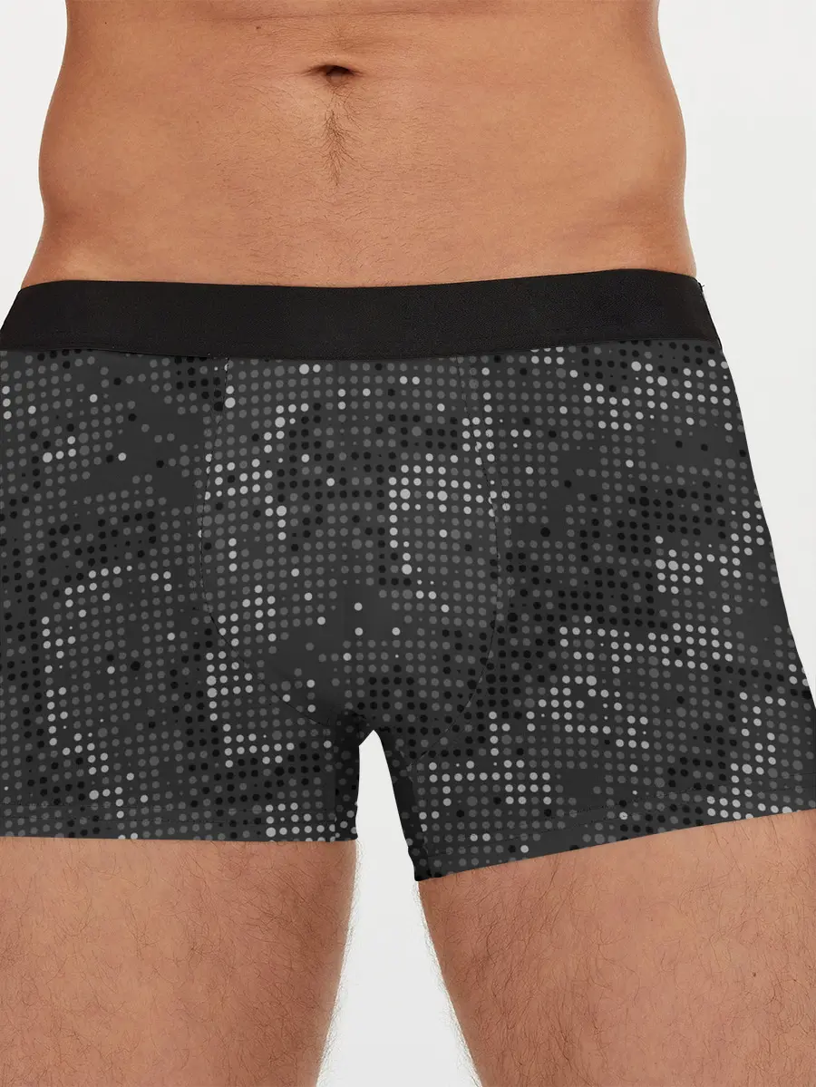 Мужские трусы боксеры / КАМУФЛЯЖ В ЧЕРНУЮ ТОЧКУ