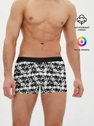 Мужские трусы боксеры / Шахматы на шахматной доске