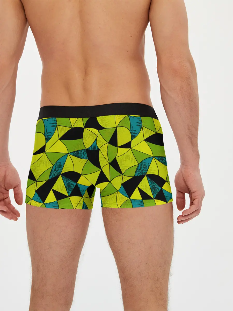 Мужские трусы боксеры / Гранжевый яркий зеленый