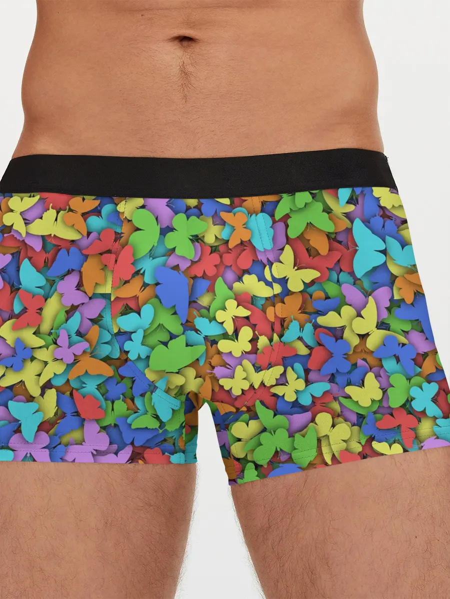 Мужские трусы боксеры / Разноцветные бабочки