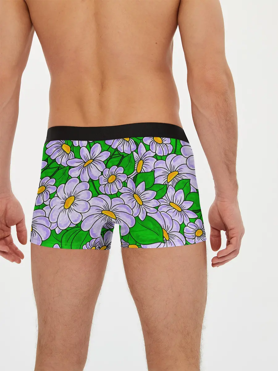 Мужские трусы боксеры / Цветы Лавандовые ромашки