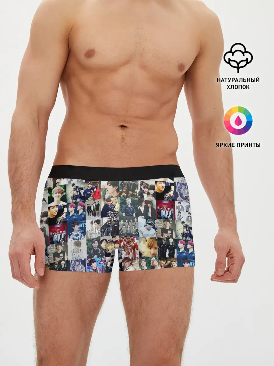 Мужские трусы боксеры / BTS Collage