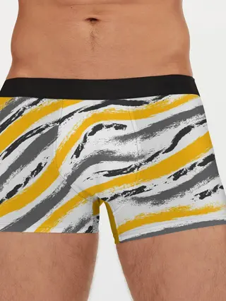 Мужские трусы боксеры / Серый-желтый