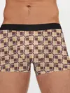 Мужские трусы боксеры / Коричневые и бежевые квадраты с линями