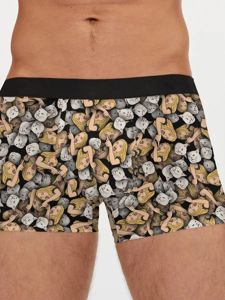 Мужские трусы боксеры / Woman Yelling at a Cat