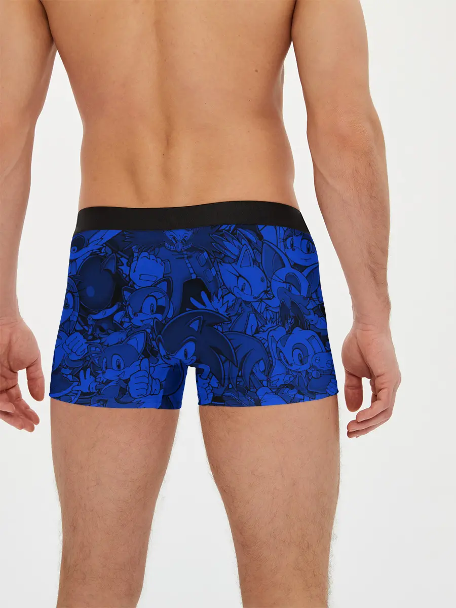Мужские трусы боксеры / SONIC BLUE PATTERN | СИНИЙ ЁЖ