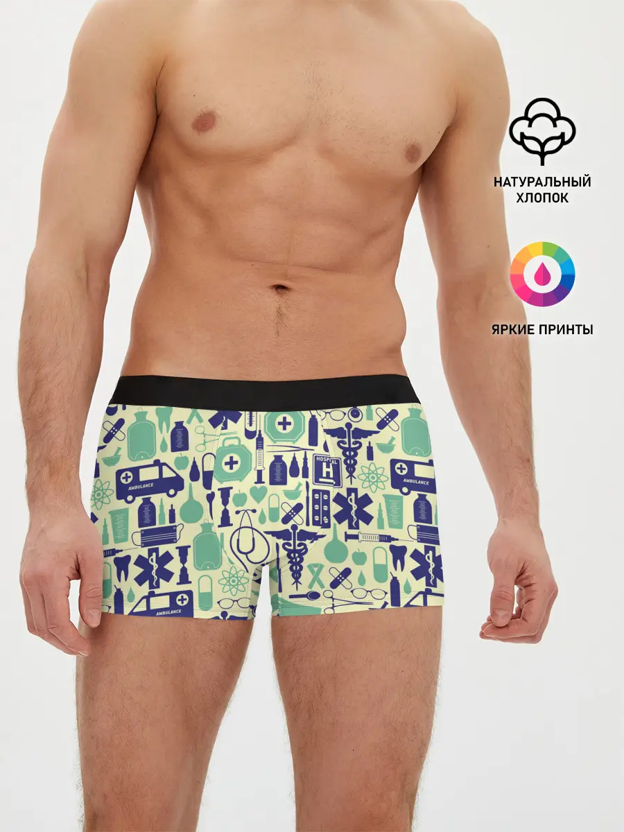 Мужские трусы боксеры / Медицина | Паттерн
