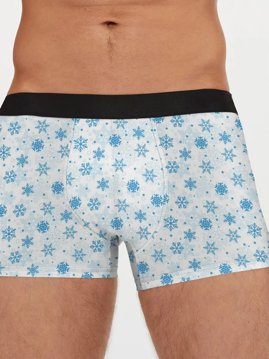Мужские трусы боксеры / Снежинки
