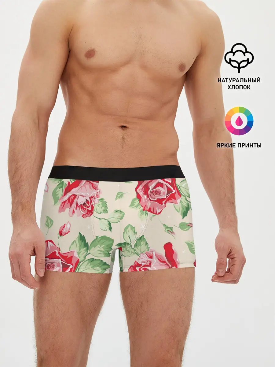 Мужские трусы боксеры / Розы