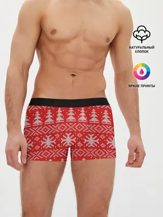 Мужские трусы боксеры / Новогодний узор, 2022