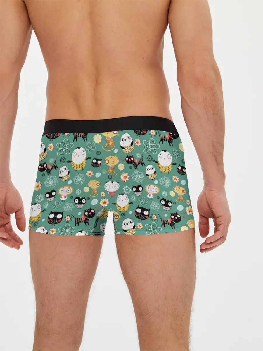 Мужские трусы боксеры / Совы и котики