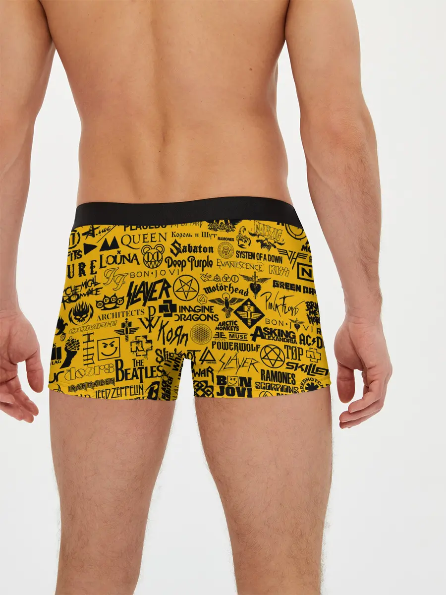 Мужские трусы боксеры / ЛОГОТИПЫ РОК ГРУПП