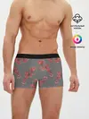 Мужские трусы боксеры / Цветы айвы на сером фоне