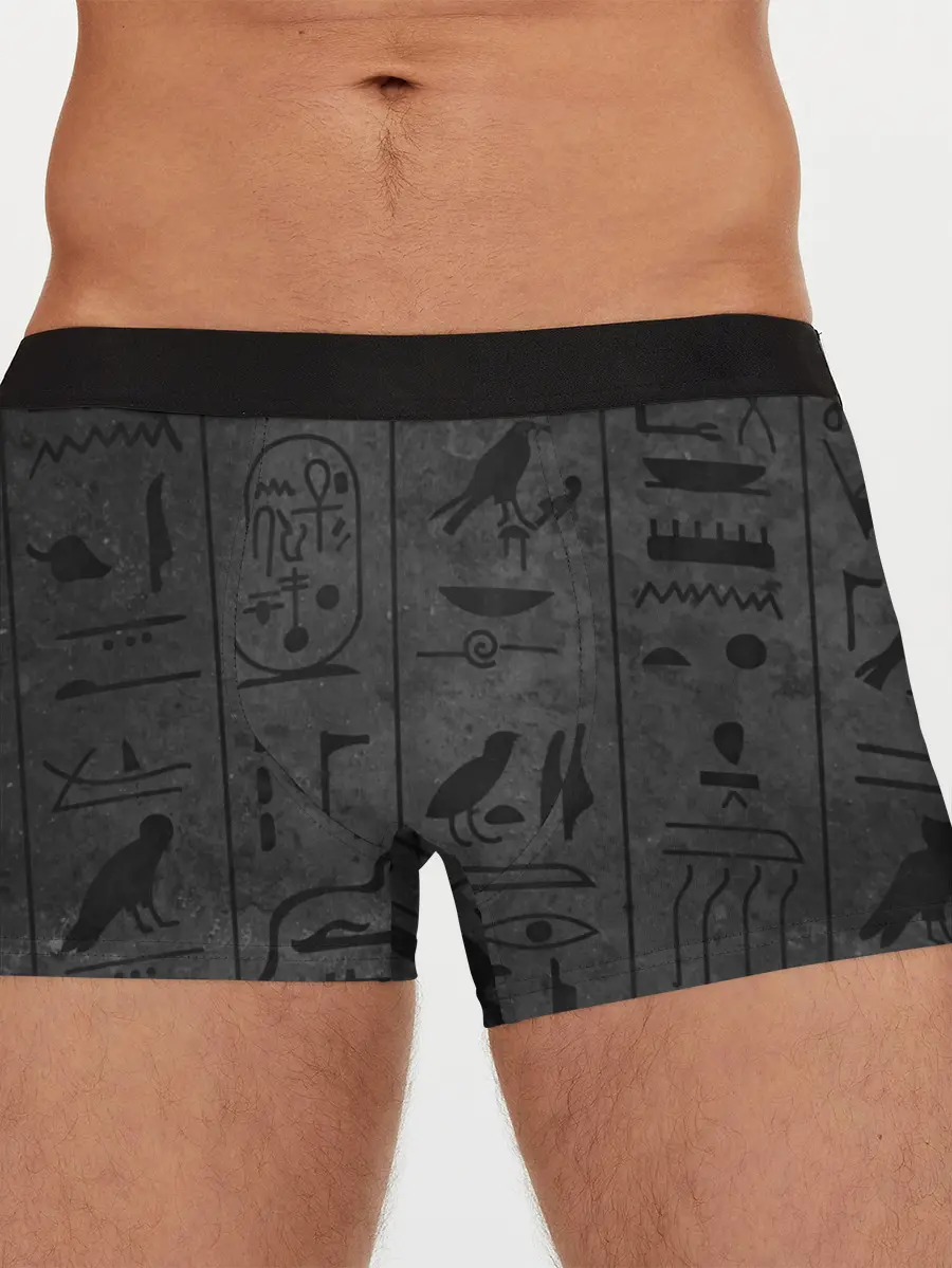 Мужские трусы боксеры / Египетские Иероглифы 3D
