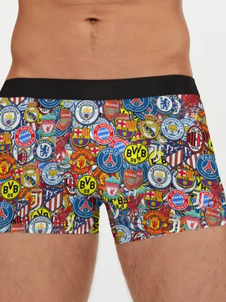 Мужские трусы боксеры / ЛОГОТИПЫ ФУТБОЛЬНЫХ КОМАНД