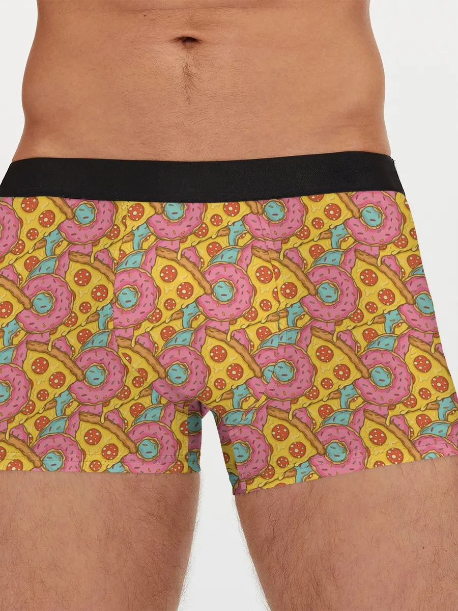 Мужские трусы боксеры / Пицца и пончики
