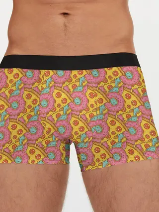 Мужские трусы боксеры / Пицца и пончики