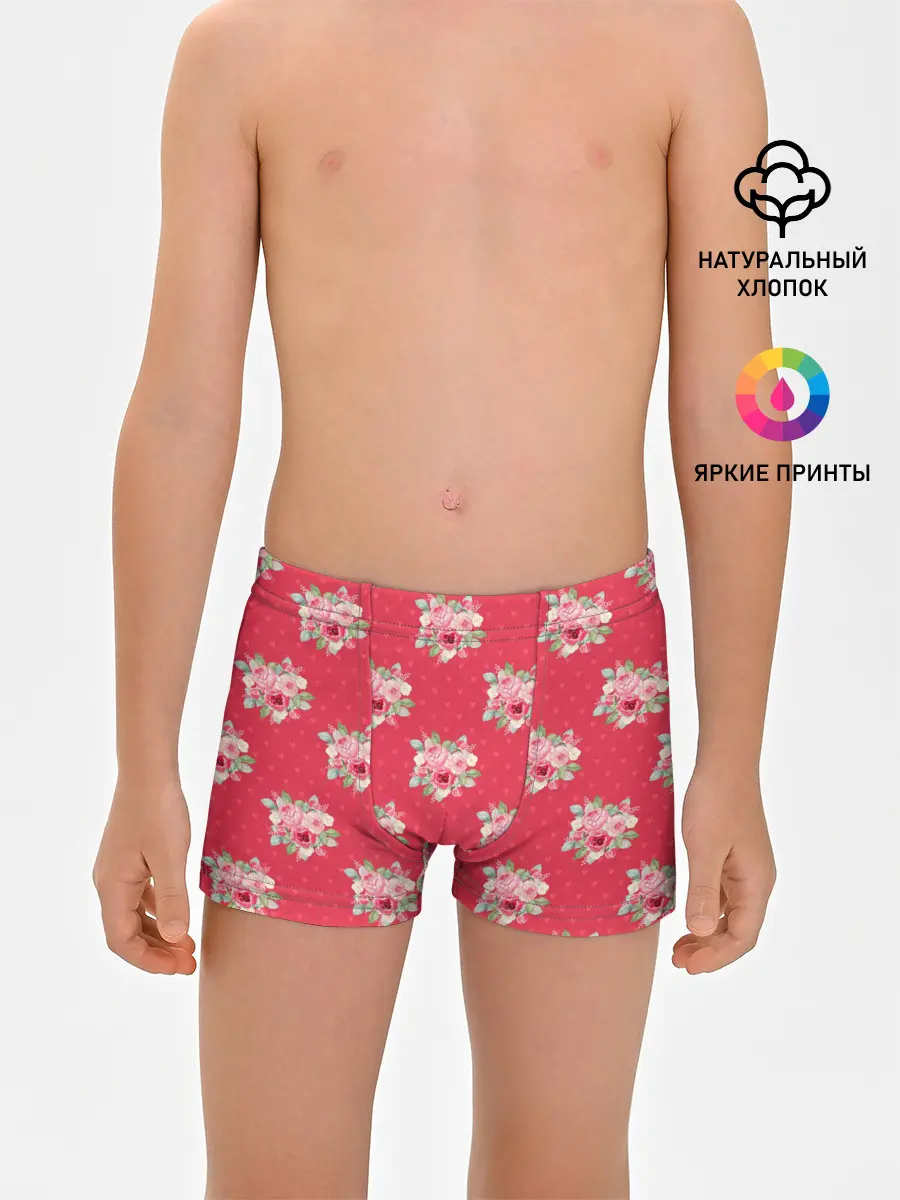 Трусы для мальчиков / Красные цветы розы