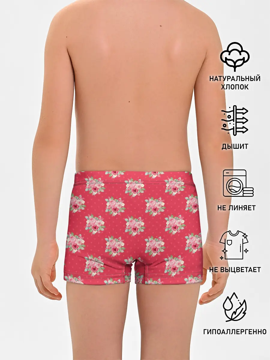 Трусы для мальчиков / Красные цветы розы