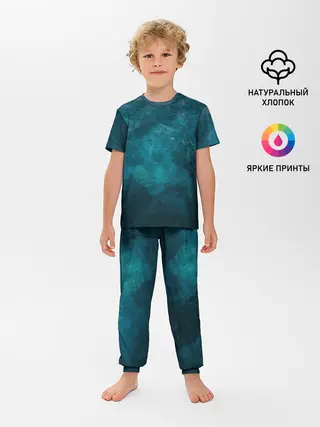 Детская пижама с брюками / Лазурь