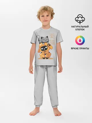 Детская пижама с брюками / Cat and Robot