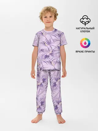 Детская пижама с брюками / Листья