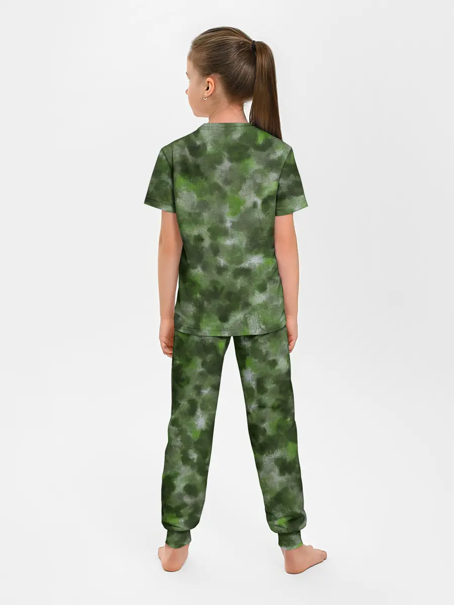 Детская пижама с брюками / Canvas Green Camo