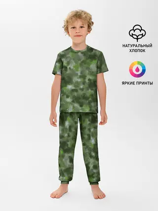 Детская пижама с брюками / Canvas Green Camo