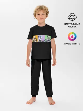 Детская пижама с брюками / Genshin Impact - Полоса
