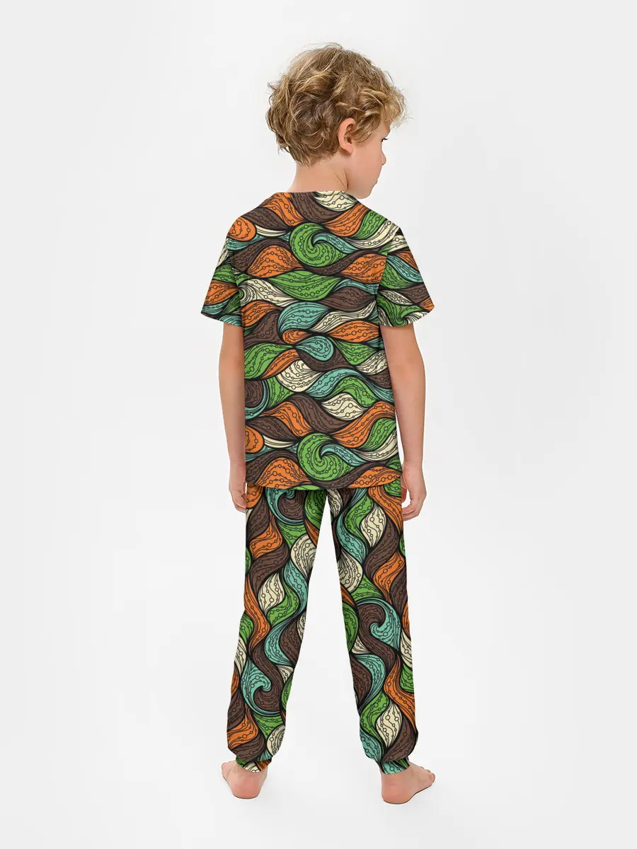 Детская пижама с брюками / Абстрактные волны