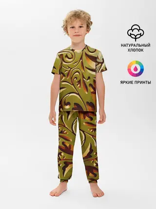 Детская пижама с брюками / Вырез по дереву