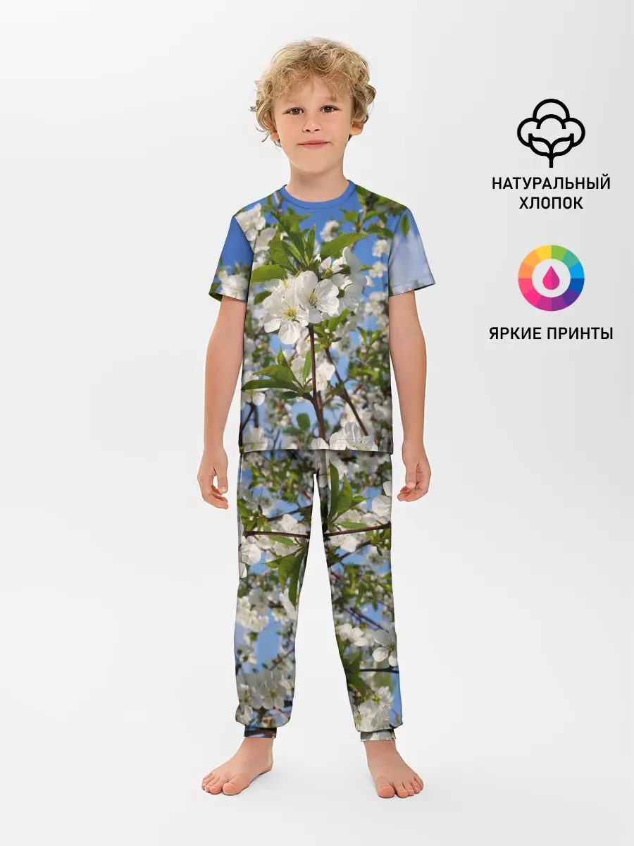 Детская пижама с брюками / Цвет вишни