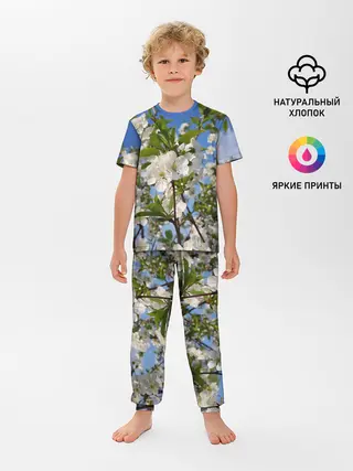 Детская пижама с брюками / Цвет вишни