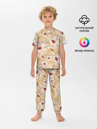 Детская пижама с брюками / Яркие Цветы
