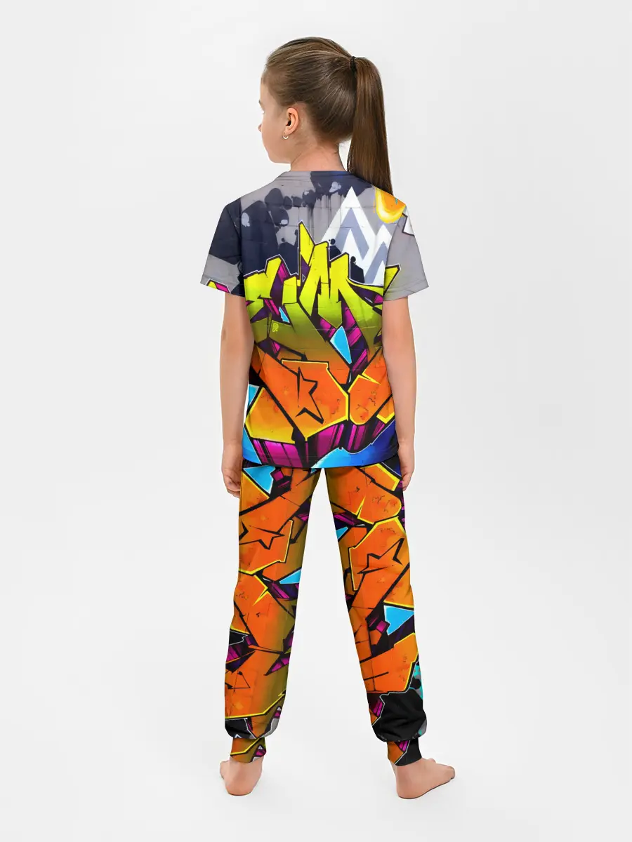 Детская пижама с брюками / НЕОНОВОЕ ГРАФФИТИ