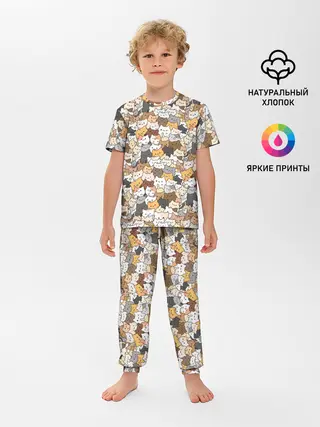 Детская пижама с брюками / Котики муркотики