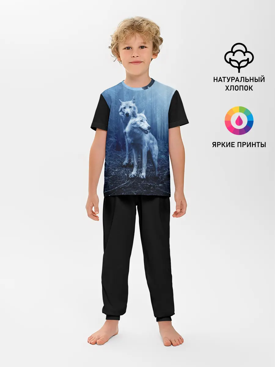 Детская пижама с брюками / Волки