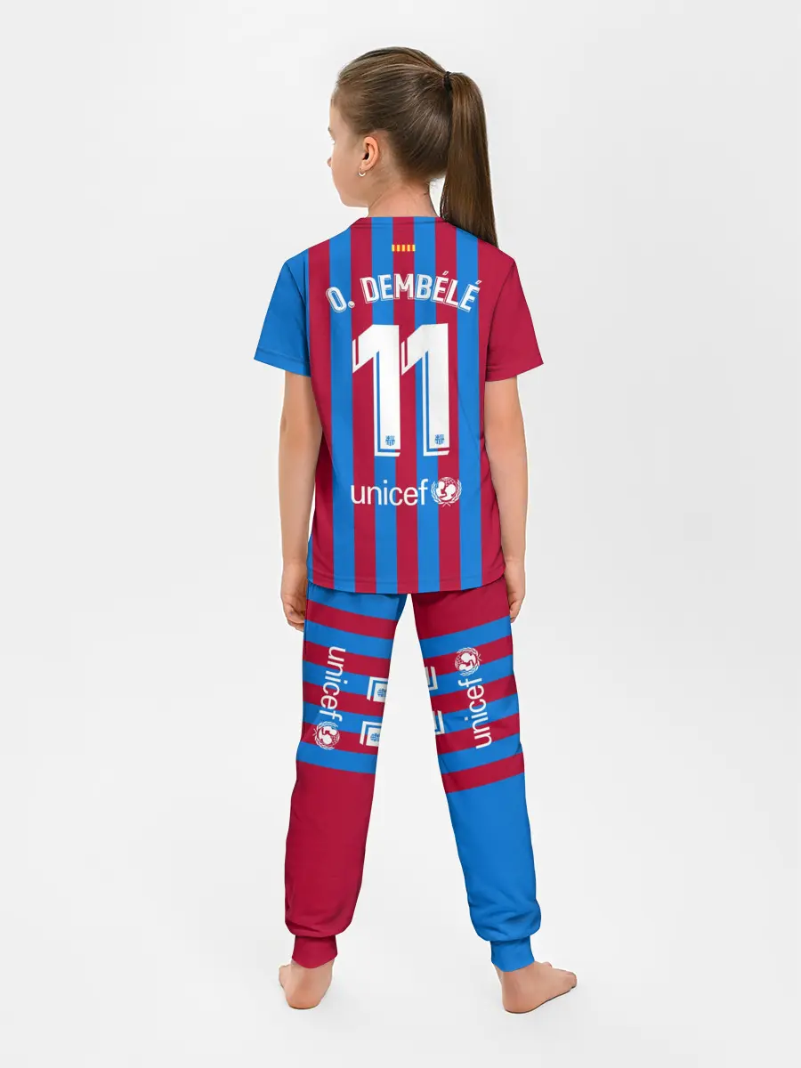 Детская пижама с брюками / Дембеле Барселона 21/22 форма