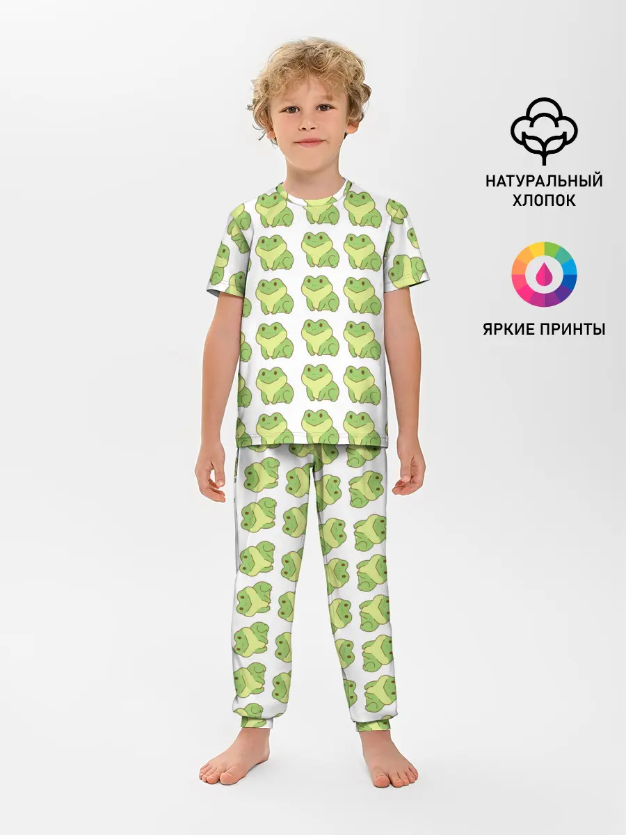 Детская пижама с брюками / лягушки